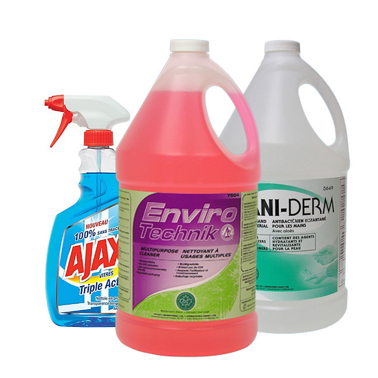 Les produits de nettoyage destinés à l'entretien de la maison